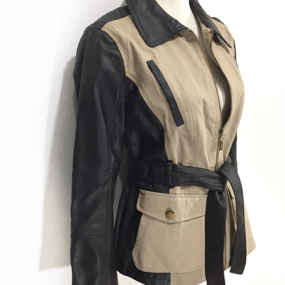 Dollhouse Color Block Faux Leather Jacket Sz M NWT - Picture 3 of 8